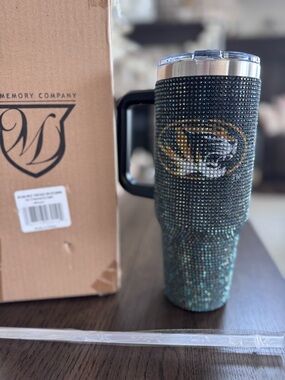 NEW Bling 44 oz Missouri Rhinestone Game Day Tumbler with Handle